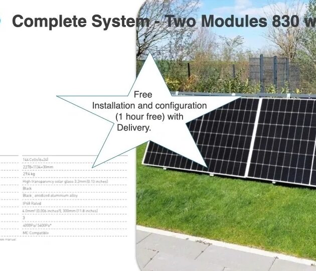 Complete System – Two Modules 830 watts